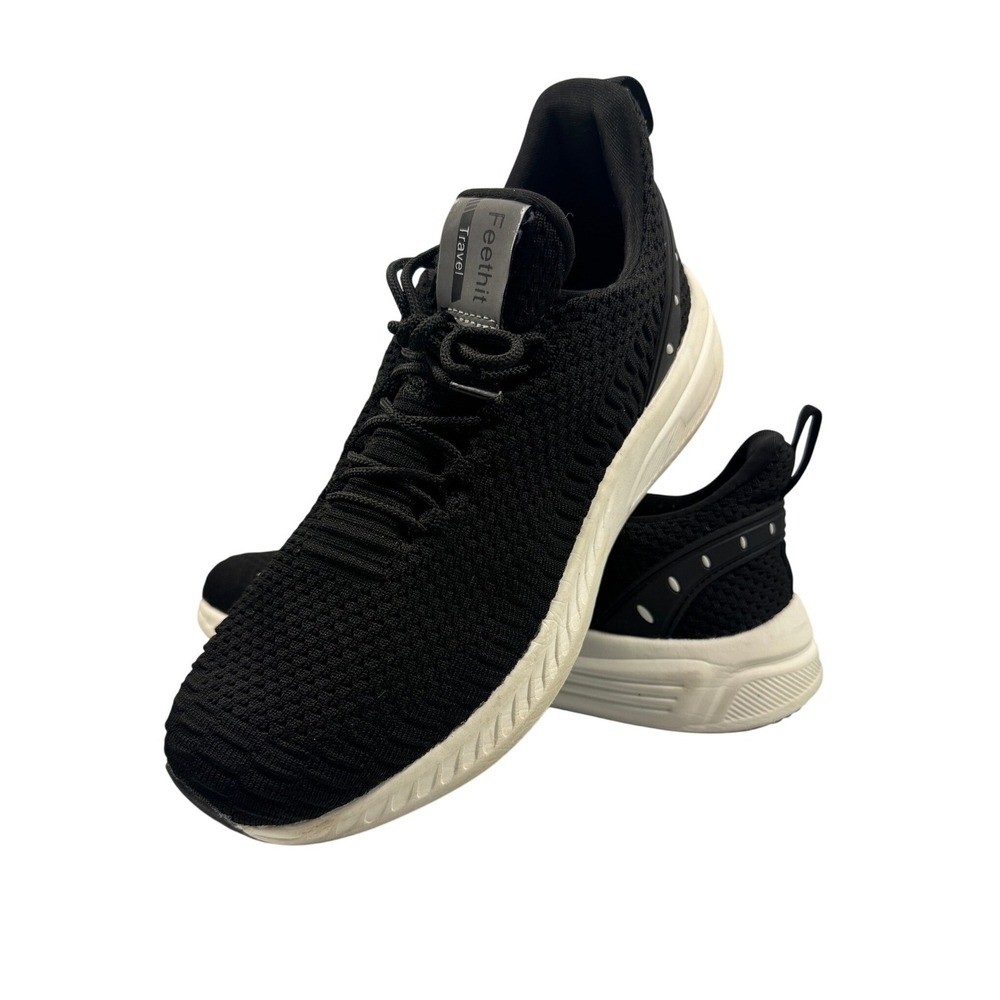 Feethit Travel Women Sneakers Knit Black Athletic Size 9.5US